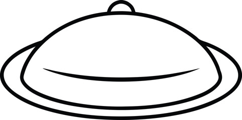 Modern fusion dish line art transparent background