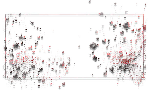 Fototapeta Abstract Data Points Particle Explosion Frame with 3D Cubes