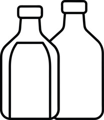 Refill station bottles line art transparent background