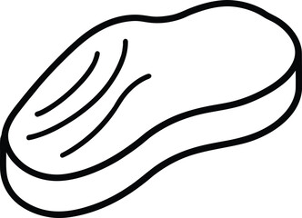 Wagyu steak line art on white background transparent background