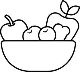 Washing produce line art on white background transparent background