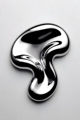 3D Rendered Abstract Flowing Metallic Shape