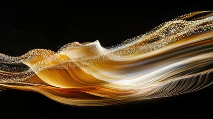 Abstract design of flowing, light-streaked waves.