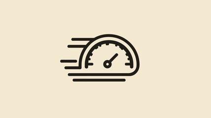 Speedometer icon illustration, fast performance meter symbol, swift acceleration indicator, rapid measurement graphic