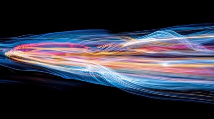 Abstract design of vibrant light trails.