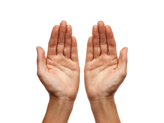 Open palms facing forward against black background hands, Isolated, Png Transparent Background