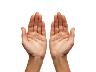 Open palms facing forward against black background hands, Isolated, Png Transparent Background