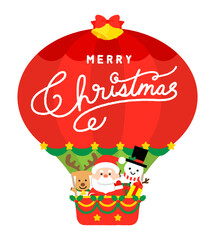 気球に乗ったサンタクロース