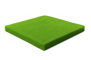 Isometric green grassy square block offering a natural landscape element with transparent background for design