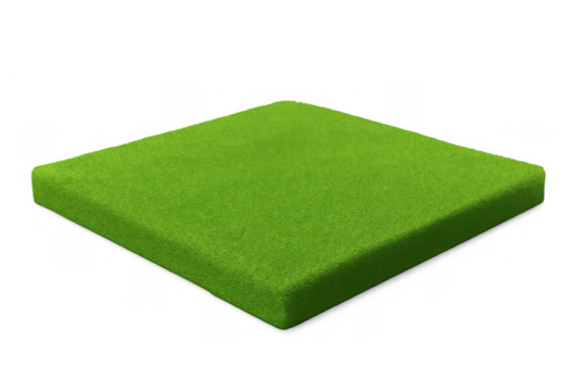 Isometric green grassy square block offering a natural landscape element with transparent background for design - Powered by Adobe