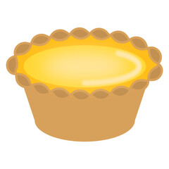 Vector illustration of Hongkong / Portuguese egg tart 