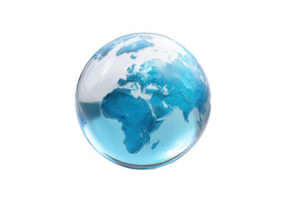 Obraz premium Clear liquid planet earth globe water, Isolated, Png Transparent Background