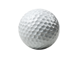 White dimpled sphere golf ball, Isolated, Png Transparent Background