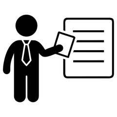 Business Manager Reviewing Document Silhouette