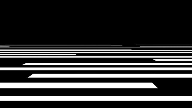abstract perspective floor of gliding white lines