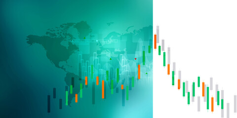 2d illustration Stock market online business concept. business Graph 
