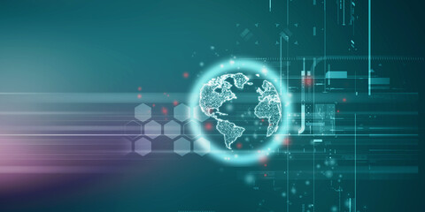 2d illustration world map abstract background