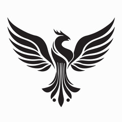 Obraz premium Zoroastrian Bird Deity Symbol Logo Vector isolated on white background