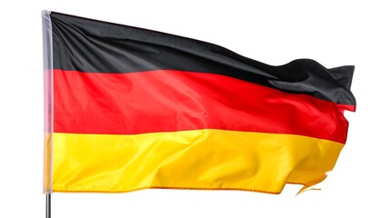 Naklejka premium The German flag waving proudly against a white background.