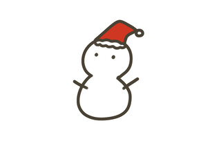 Cute Relaxed Snowman Santa Illustration | Kawaii Christmas Character