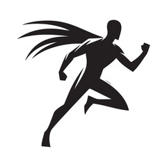 superhero city pose vector silhouette clip art logo design illustration