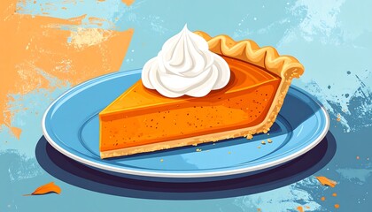 A Slice of Autumn - Pumpkin Pie with Whipped Cream.