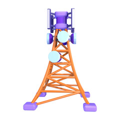 Cell Tower 3D Illustration Icon