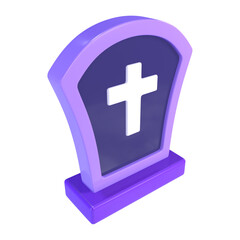 Cemetery 3D Illustration Icon