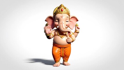 Animated Ganesha Figurine Expressing Playful and Spiritual Themes in Motion