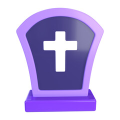 Fototapeta premium Cemetery 3D Illustration Icon