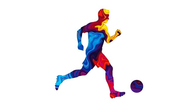 Colorful soccer player art illustration design vector graphic football sport game art