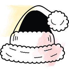 Festive Santa Hat Doodle for Christmas Holiday Celebration Design