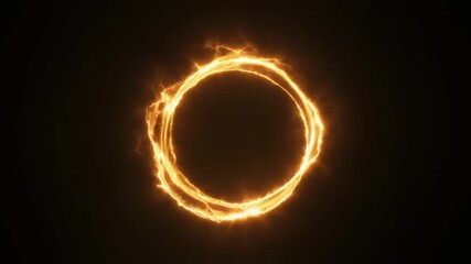 Glowing orange ring of fire against a dark background. - Powered by Adobe