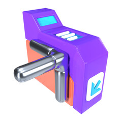 Metro Ticket Gates 3D Illustration Icon