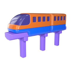 Monorail 3D Illustration Icon