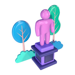 Monument 3D Illustration Icon