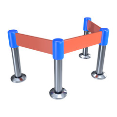 Queue Barrier 3D Illustration Icon