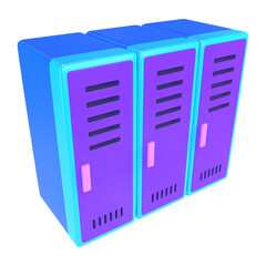 Rental Lockers 3D Illustration Icon