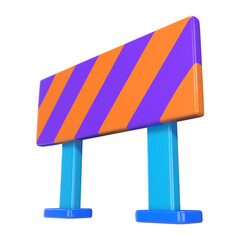 Roadblocks Stop 3D Illustration Icon