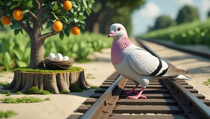 white duck in the garden