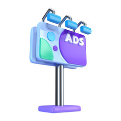 Street Billboard 3D Illustration Icon