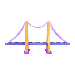 Suspension Bridge 3D Illustration Icon