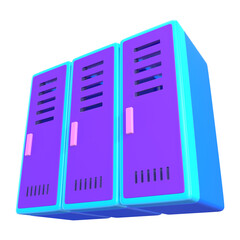 Rental Lockers 3D Illustration Icon