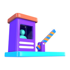 Toll Gates 3D Illustration Icon