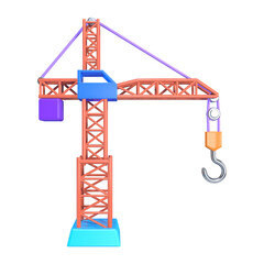 Tower Crane 3D Illustration Icon