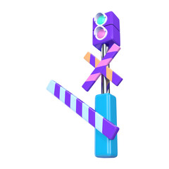 Train Barrier 3D Illustration Icon