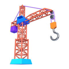 Tower Crane 3D Illustration Icon