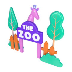 Zoo 3D Illustration Icon