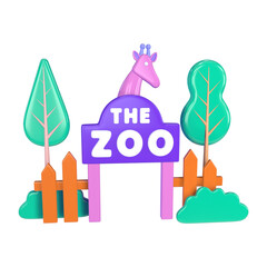 Zoo 3D Illustration Icon