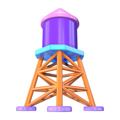 Water Tower 3D Illustration Icon